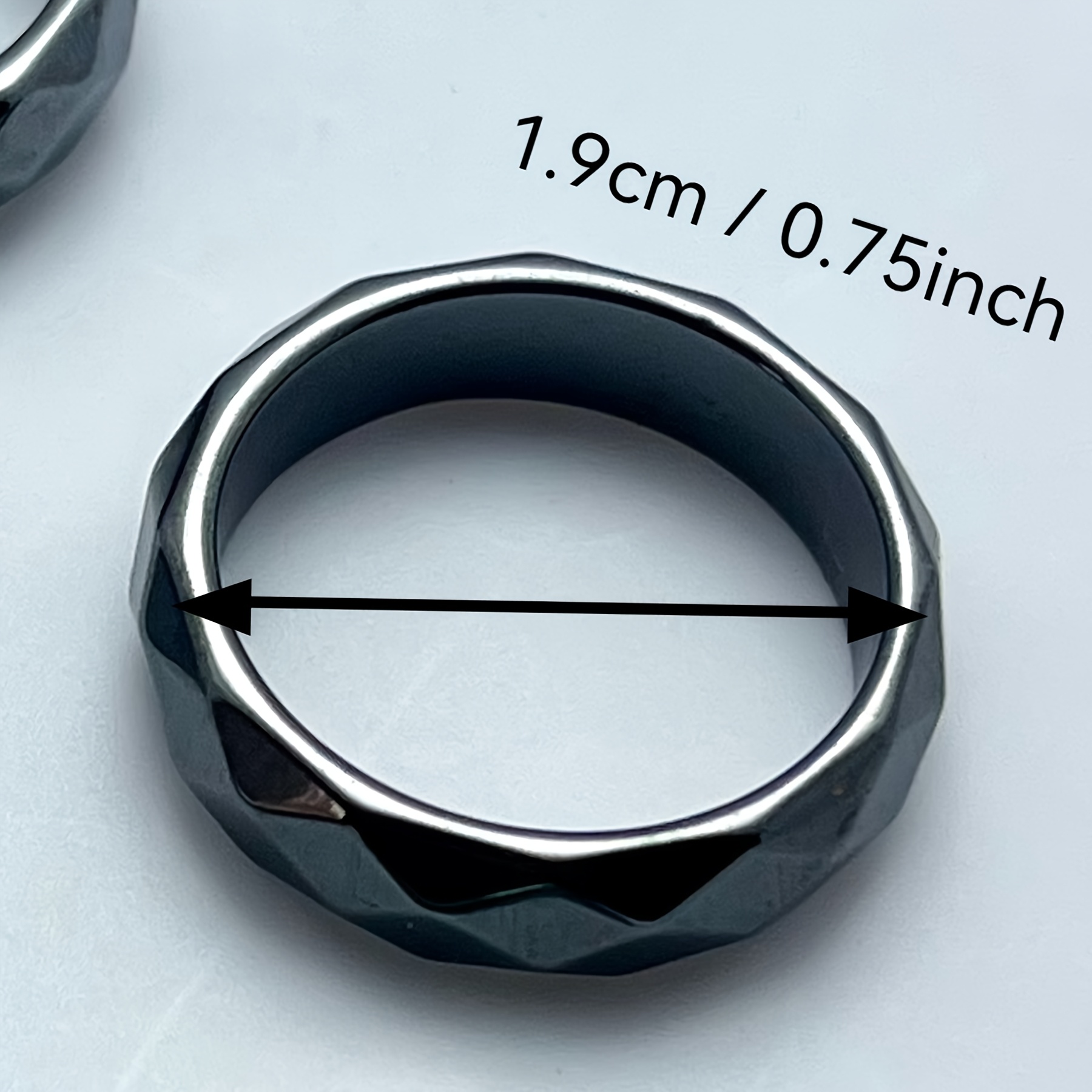 Terahertz Stone Faceted Ring Friendship Matching Promise Rings